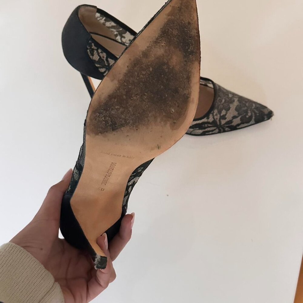 Black lace Manolo blahnik heels - Picture 4 of 5